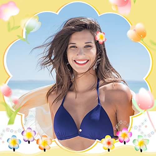36 piezas de clips para cabello hawaianos con flores tropicales miniatura 5