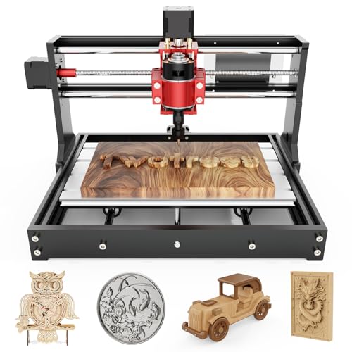 Twotrees TTC 3018 Pro CNC Fräsmaschine, Upgraded 3-Achsen Graviermaschine aus Metall für Holz/Acryl/MDF/Nylon, 300x180x40mm Arbeitsbereich