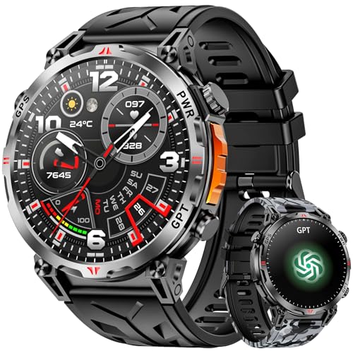 Mingdaln Orologio intelligente militare con GPS, orologio intelligente con assistente