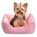 Hollypet TC Fabric Plush Small Dog Cat Bed Self-Warming Pet Bed, Pink