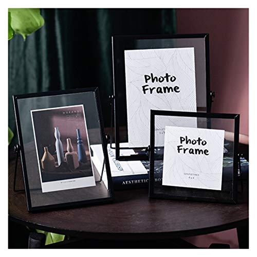 Cadre Photo Noir 7 Pouces en Métal Or et Bois Style Cube - 6