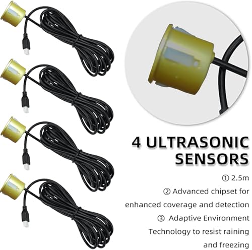 Image of Parking Sensor Kit Backup Sensor Kit Reverse Sensor for Car 20 Color Options for Probes Adjustable Alarm Volume Professional Sensore de Reversa para Carro Safe Driving Assistant(Gold)