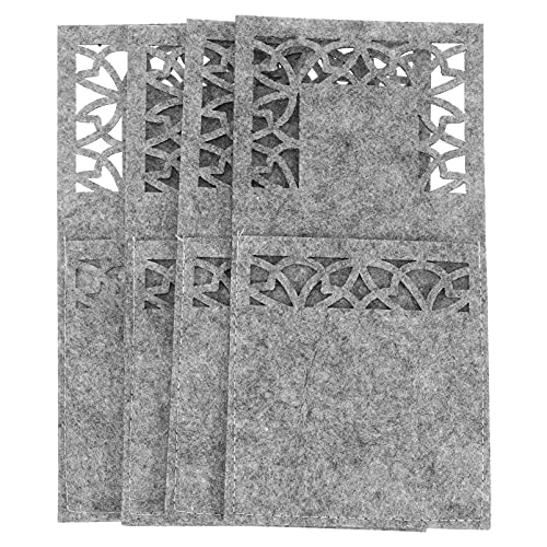 Cabilock 16 Piezas Bolsa De Cubiertos De Navidad Porta Cubiertos De Santa Bolsa De Vajilla De Navidad Decoración De Mesa Tenedor Cuchara Cortador Bolsa Adorno De Navidad Decoración Gris