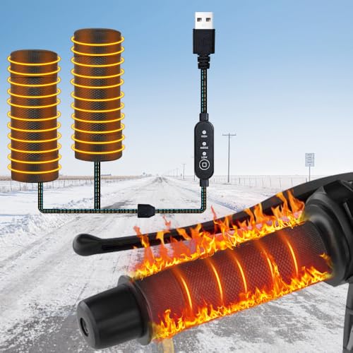 バイク用グリップヒーター ハンドルヒーター 巻き付け式 5V2A USB給電 3段階温度 取り付け簡単 ホットグリップ 汎用 オートバイ/自転車/原付/スクーター 防寒対策 冬 防寒グッズ