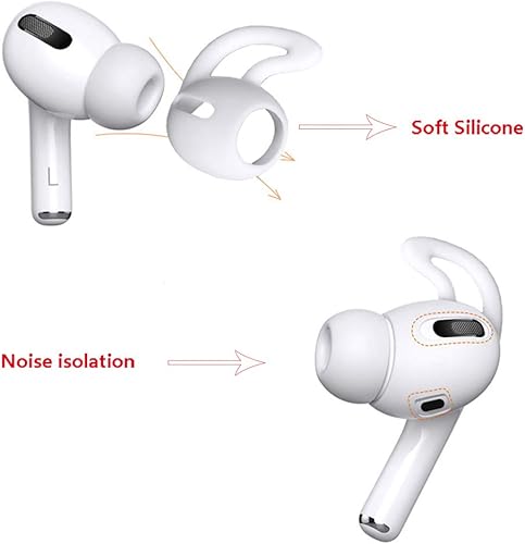 Miniatura 4 de Ganchos para las orejas para Airpods Pro, funda protectora antideslizante para Apple AirPods Pro (no apto para estuche de carga), 3 pares (blanco)