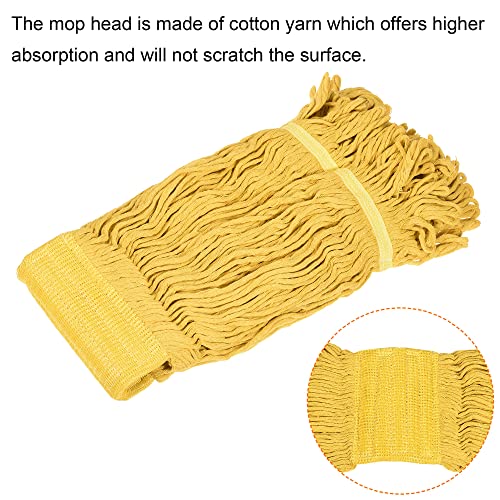 Image of MECCANIXITY Commercial Mop Heads Replacement 40x27cm Cotton Yarn for Wet /Dry Mop Floor Cleaning Pads, Yellow