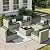 VONZOY Patio Furniture Set, 7-Piece Outdoor Sectional All-Weather Wicker Patio Conversation Set for Backyard (Green Cushions with Grey Rattan)