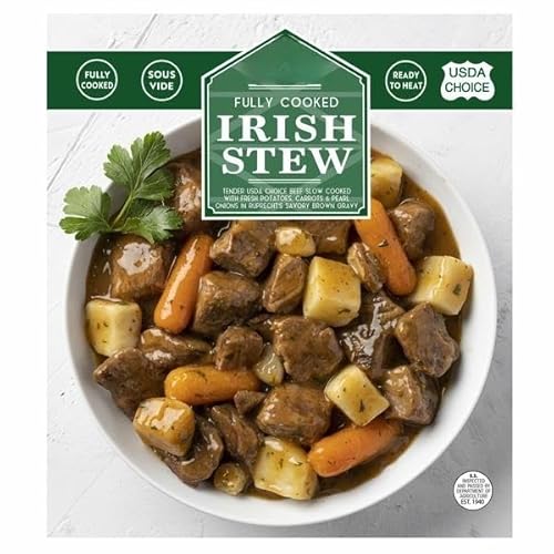 Irish Beef Stew, Fully Cooked; Ready to Heat; USDA Choice Beef; Sous Vide,. Convenient, no-measure, single-use pouches! [ 48 oz, 3 lb ]