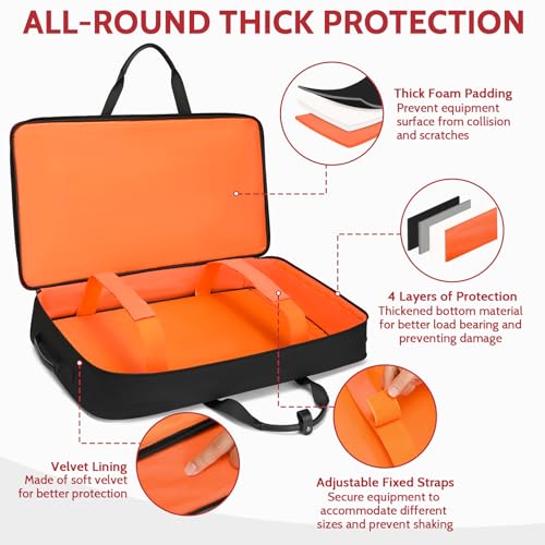 Image of BOSSTIN DJ Controller Case with Wheels Compatible with DDJ FLX10 /1000 /FLX6 /REV7 /REV5, Rolling DJ Case for Equipment, Padded Large DJ Backpack with Multi-Pocket for Laptop Accessories (Black Red)