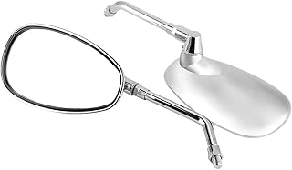 2 peças de espelhos retrovisores retrovisores cromados para motocicleta, retrovisores laterais e retrovisores para motocicletas