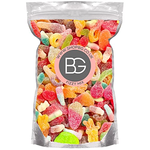 Bargain Gateway - BG Fizzy Quality Pick & Mix Sweets - Large Retro Candy Sweeties 800g Pouch Sour Chewy Pick n Mix