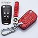 Hey Kaulor Key Fob Cover Leather Flip 5button Key Fob Cover Keyless Jacket Protector Remote Case Accessories for Equinox Camaro Cruze Malibu Sonic