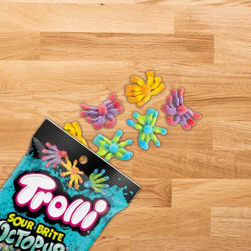 Trolli Sour Brite Octopus Gummy Candy, Individually Bagged Fruit Flavored Gummies, Fun Shaped Candies For Kids Birthday Parties, Pack Of 3, 4.25 Ounces #TOP6