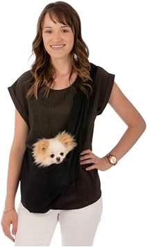 Susan Lanci Designs Premium Mesh Sport Sling Carrier for Dogs, Large, Black