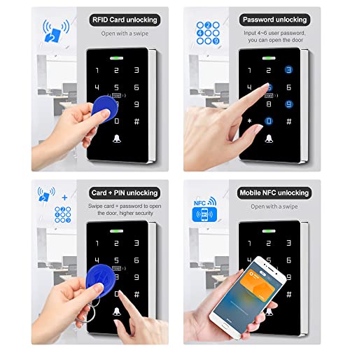 FusyTuly NFC RFID Zugangskontrolltastatur IP68 wasserdichte Doppelfrequenz 125KHz Anschluß 13.56MHz Touch Password Access Controller Leser 10000 Benutzer WG26/34