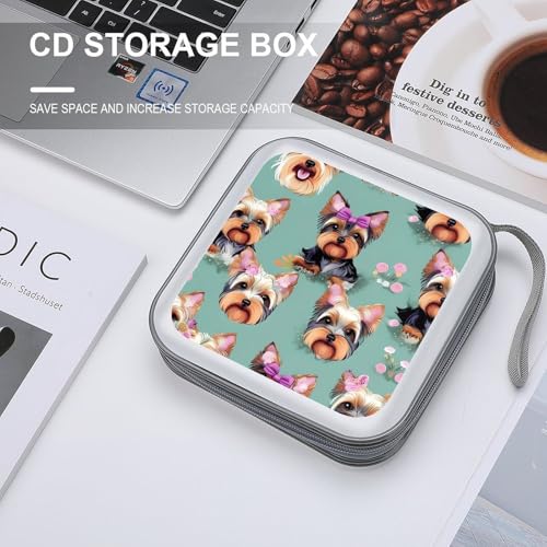 Rangement CD rigide pour 40 DVD Yorkshire floral maison - 4