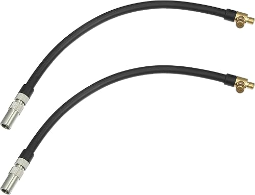 X AUTOHAUX 2 piezas de tubo de goma de cobre flexible de 98in válvula de neumático para conectar tubería de aire desinflada inflador de compresor