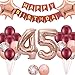 Luftballons 45 Geburtstag Frauen Deko, Geburtstagsdeko 45 Jahre Frau Ballon, 45.Burgund Rose Gold Deko Ballon, 45. Geburtstagparty Deko Set, 45. Geburtstag Frauen Dekoration(45.)