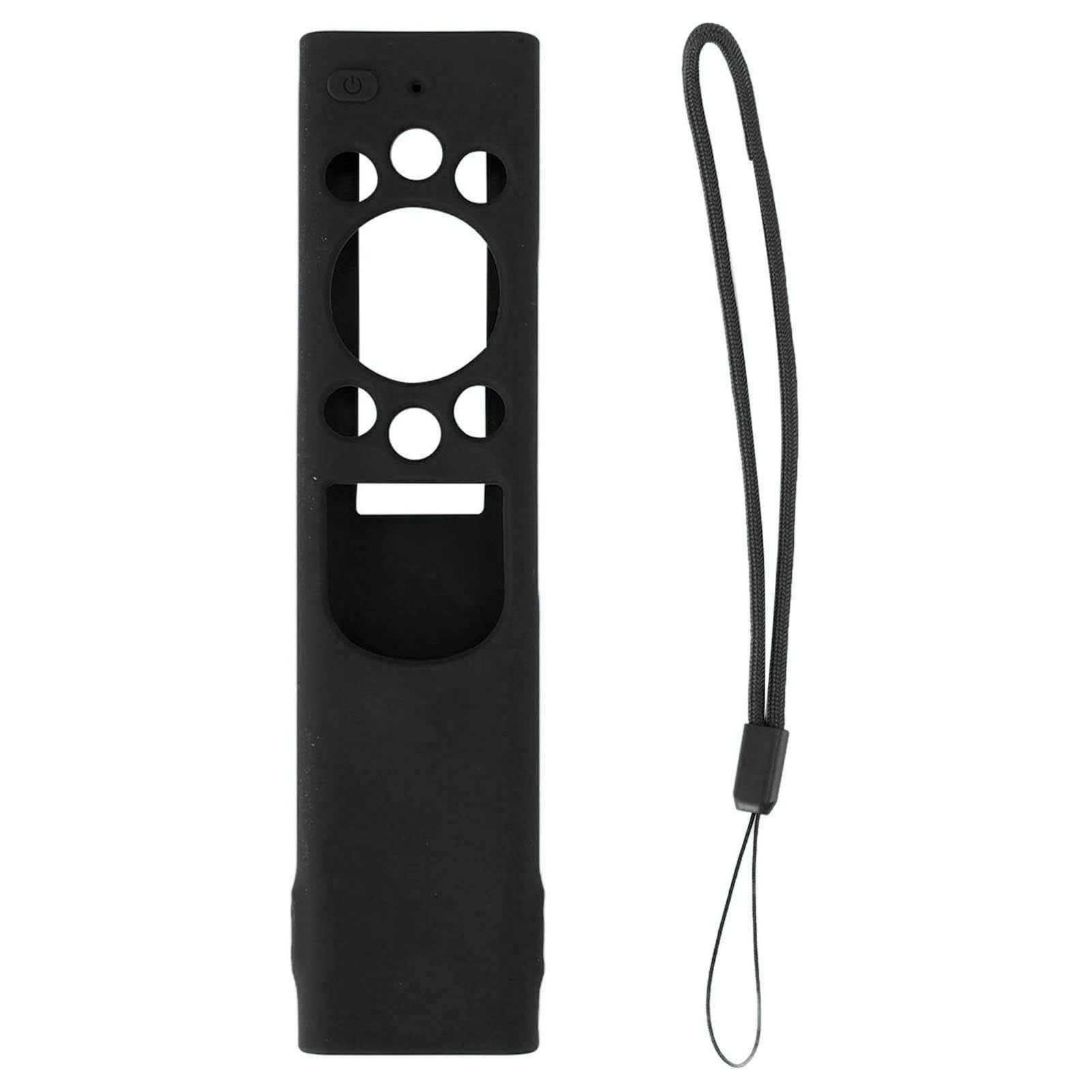 SIXRUN Funda Protectora de Silicona para Control Remoto, Funda Anticaída para Control Remoto, Silicona Suave, Lavable, Antideslizante con Cordón, de Acceso Completo para TM2180Eco Series (Black)