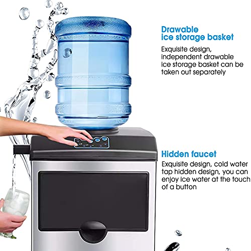 Fabricadora de hielo 2 en 1 con dispensador de agua miniatura 4