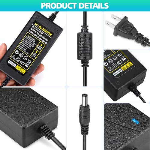 Image of 12V 5A 60W Power Supply Adapter for LED Strip, CCTV & Electronics | AC 100-240V to DC 12V Adapter with 5.5x2.1mm & 5.5x2.5mm Plugs for LED Strips, Cameras, 3D Printers & Routers