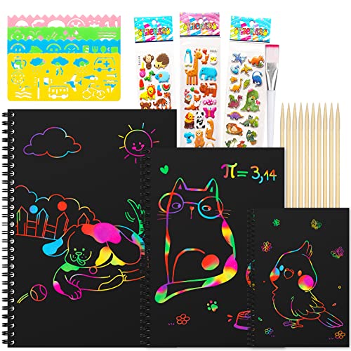 UCIDCI Scratch Picture Notebook Art Craft Kit Juguetes para niños para 3 4 5 6 7 8 Niños Niñas Niños Cover