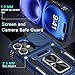 DEERLAMN Case for iPhone 17 6.3-Inch with Slide Camera Cover + Screen Protector (2 Packs), Rotated Ring Kickstand Military Grade Shockproof Protective Cover-Navy Blue