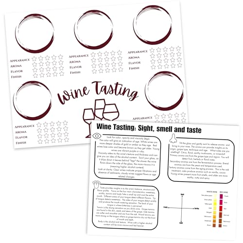 Premium Wine Tasting Kit – Includes 20 Scorecards and 5 Wine Guides – Heavy Cardstock for Luxury Feel – Ideal for Tasting Parties, Blind Tasting 101, Tasting Clubs, and Wine Events – Made in the USA