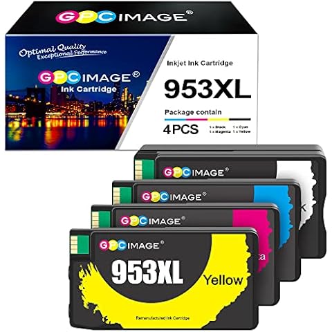 GPC Image Remanufactured Ink Cartridges Replacement for HP 953 XL 953XL Compatible with Officejet Pro 7720 7730 7740 8210 8218 8710 8715 8720 8725 8728 8730 8740 (Black Cyan Magenta Yellow, 4-Pack) Cover