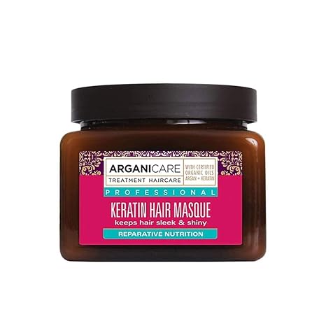 Arganicare Professional Keratin Nourishing Hair Masque with Certified Organic Argan Oil for Dry and Damaged Hair, 500ml
