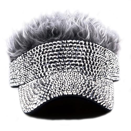 Stylish Rhinestones Studded Baseball Hat Adjustable Open Top Sunproof Headwear for Adult Party and Outdoor Activity Breathabl3
