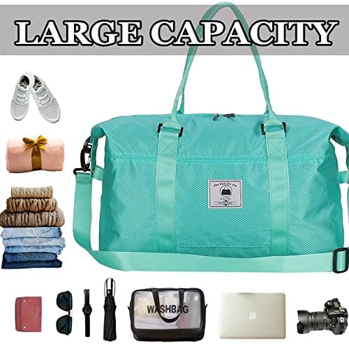 Womens Travel Duffel Bag Waterproof Shoulder Gym Bag Weekender Overnight Tote Bag Carry on Workout Bag With Wet Pocket 2 Womens Travel Duffel Bag Waterproof Shoulder Gym Bag Weekender Overnight Tote Bag Carry on Workout Bag With Wet Pocket