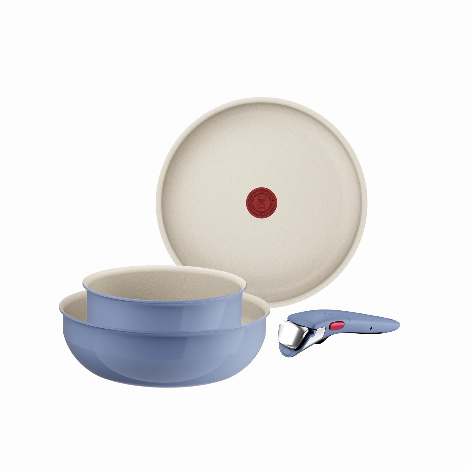 Tefal Ingenio Serenity - Juego de 2 Sartenes 22/28 cm + Wok 26 cm + 2 Cazos 16/20 cm + 4 Accesorios + 2 Mangos, Revestimiento Antiadherente, Apilable, Inducción, Apto lavavajillas y horno, Eucalipto — view 14