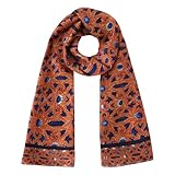 Hamzah Pañuelo para el Cuello de Seda Natural – Fular Grande 180x65?cm con Estampado Geométrico, Cosido a Mano, Accesorio Elegante Unisex de Inspiración Mudéjar (Alcázar Genil)