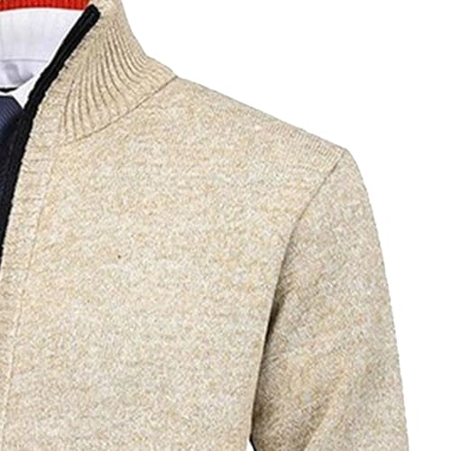 Men's Stand Collar Long Sleeve Soft Sweater Full Zip Cardigan Knitted Sweater Warm Loose Fit Casual Sweaters3