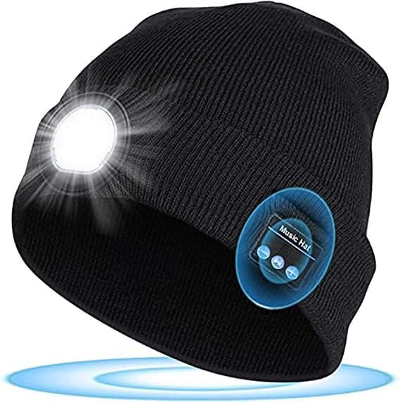 flintronic 5 LED Beanie Hat con luz, LED Iluminado Bluetooth