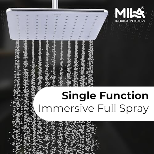 Image of Mila Dazzle Rain Shower| Chrome Finish Square Overhead Shower | 305 * 305mm Ceiling Mounted | ABS Body| Single Function Rainfall Shower for Broad Coverage & Water Efficiency| (Without Arm)