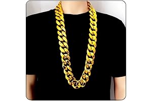 80s 90s Big Gold Chain Costume Jewelry for Men Women