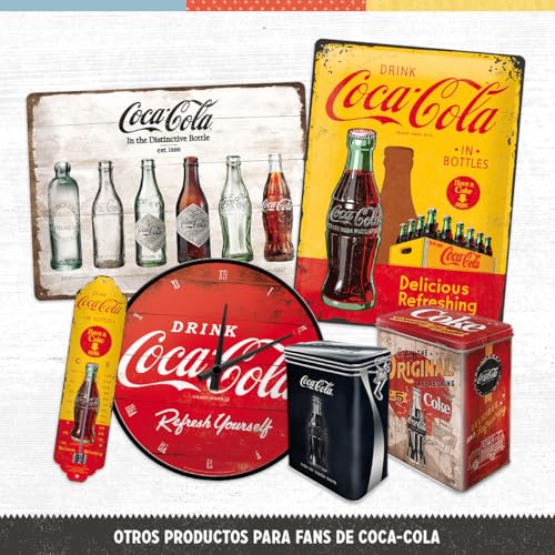 Miniatura 4 de Nostalgic-Art Cartel Metálico Retro, Ø 35 Cm, Coca-Cola Idea De Regalo Para Fans De Coca-Cola, Official License Product Olp , De Metal, Diseño Vintage