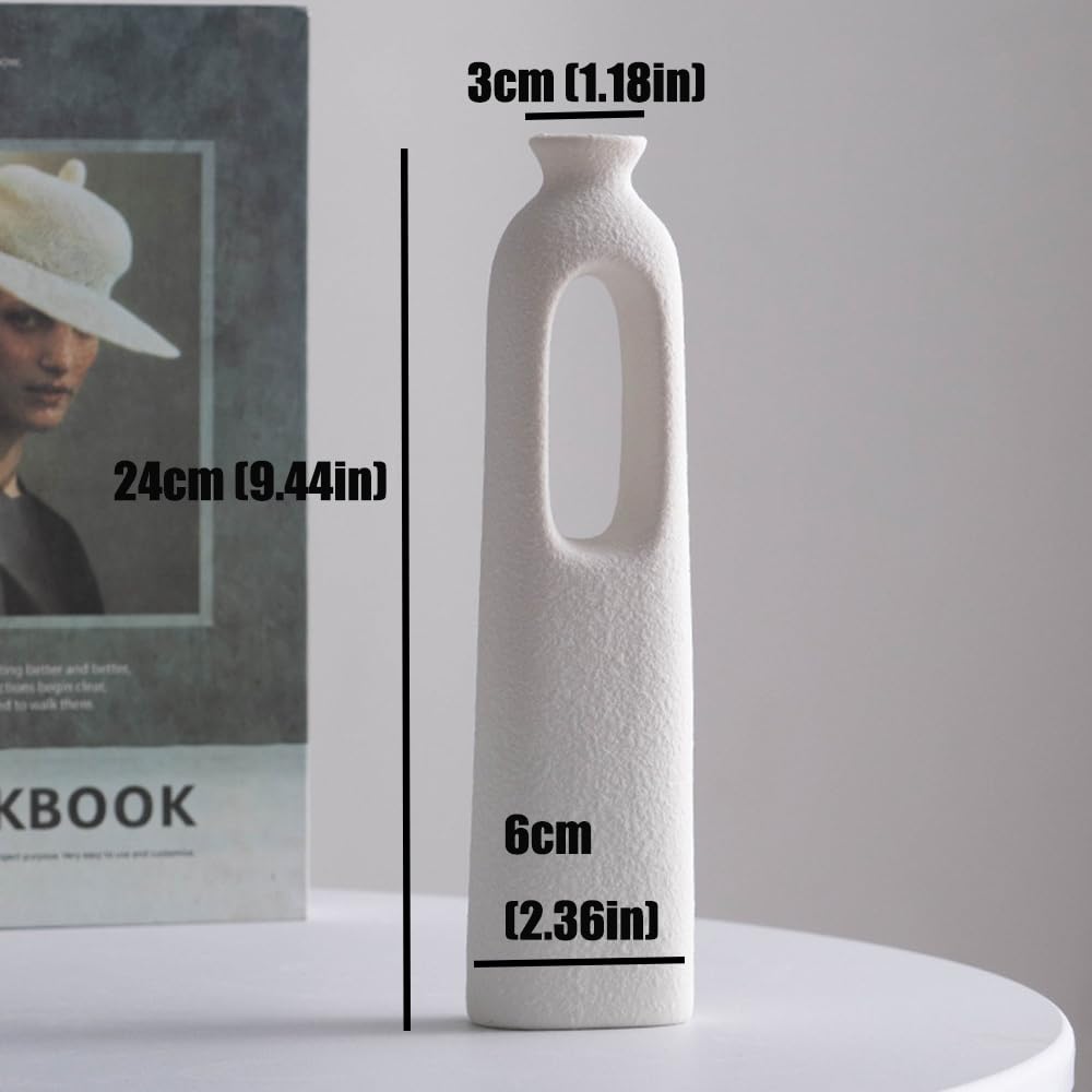 Kreative weiße Keramik Vase Set von 4 Stück, einfache Moderne Wohnkultur Vase für Wohnzimmer, Eingang, Esszimmer, Schlafzimmer