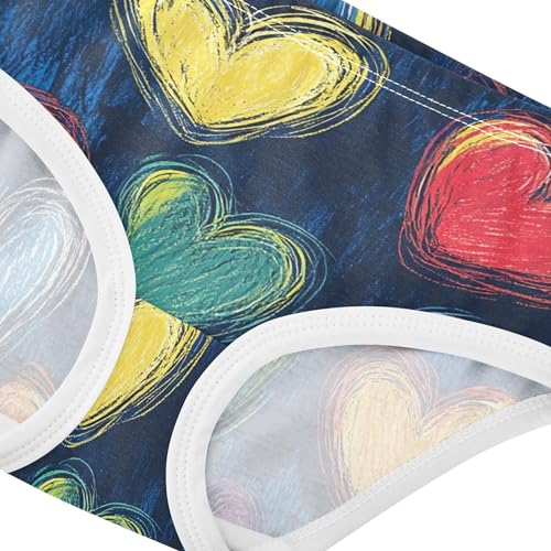 Colorful Hearts Valentine Panties for Girl Toddlers Underwear Floral Cotton Stylish Kids Undies Briefs 2t4