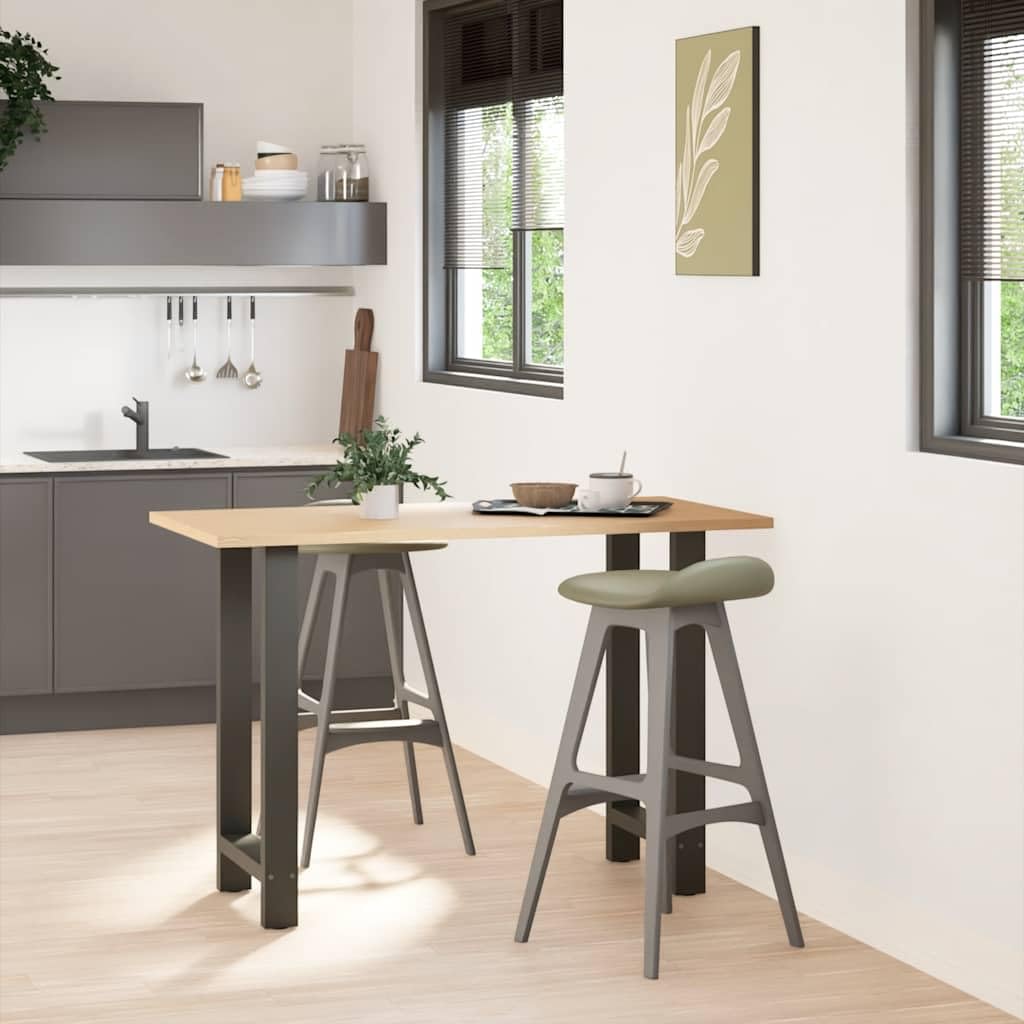 Lot de 2 pieds de table de bar avec revêtement en poudre - 40 x 90 cm - En acier - Avec pieds de nivellement réglables - Forme carrée pour la stabilité - Trous pré-percés et vis pour le