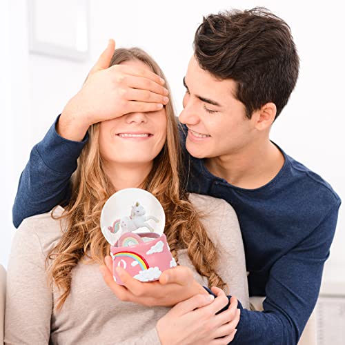 Unicorn Snow Globes For Kids, Wind Up Snow Globe For Girls, 100Mm Musical Snowglobe For Adults, New Year Valentines Gifts For Women Her Mom Christmas Birthday Baby Shower #TOP4