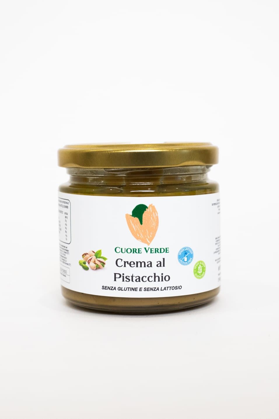 Cuore Verde- Crema Di Pistacchio Spalmabile GLUTEN FREE e VEGAN FRIENDLY Per Dolci Gelato Torta Pasticceria Crepes e tante altre Ricette Tipiche Di Bronte