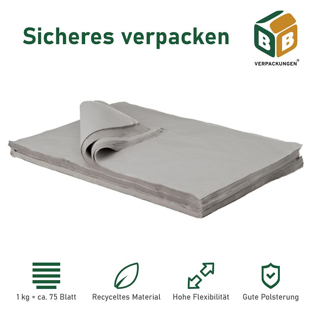 BB-Verpackungen Kit d'expédition composé de 200 x carton maxi (240 x 160 x 45 mm) + 2 kg de soie d'emballage (37,5 x 50 cm) – Lot de matériel d'expédition pour emballer et transporter des colis