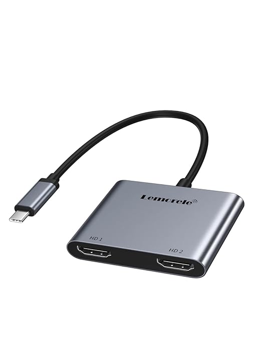 Lemorele USB C to Dual HDMI Adapter, Type C to HDMI Converter,HDMI Dual