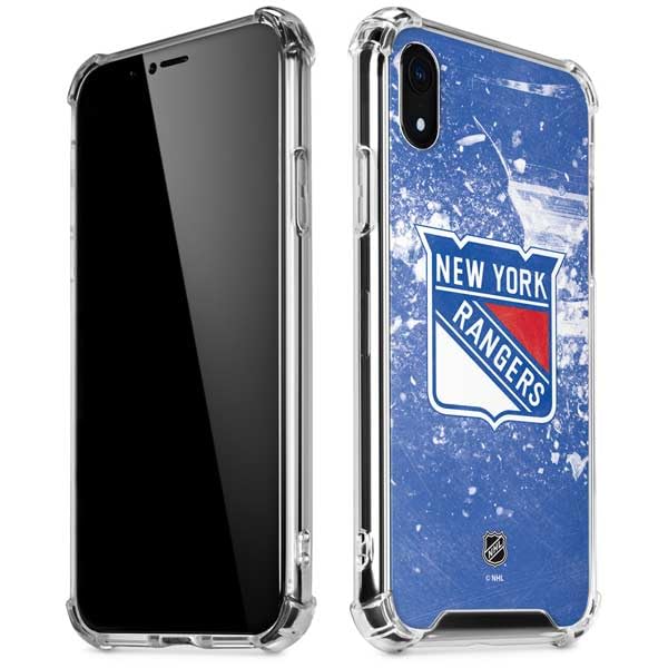 Skinit Clear Phone Case Compatible with iPhone XR - Officially Licensed NHL New York Rangers Frozen Design