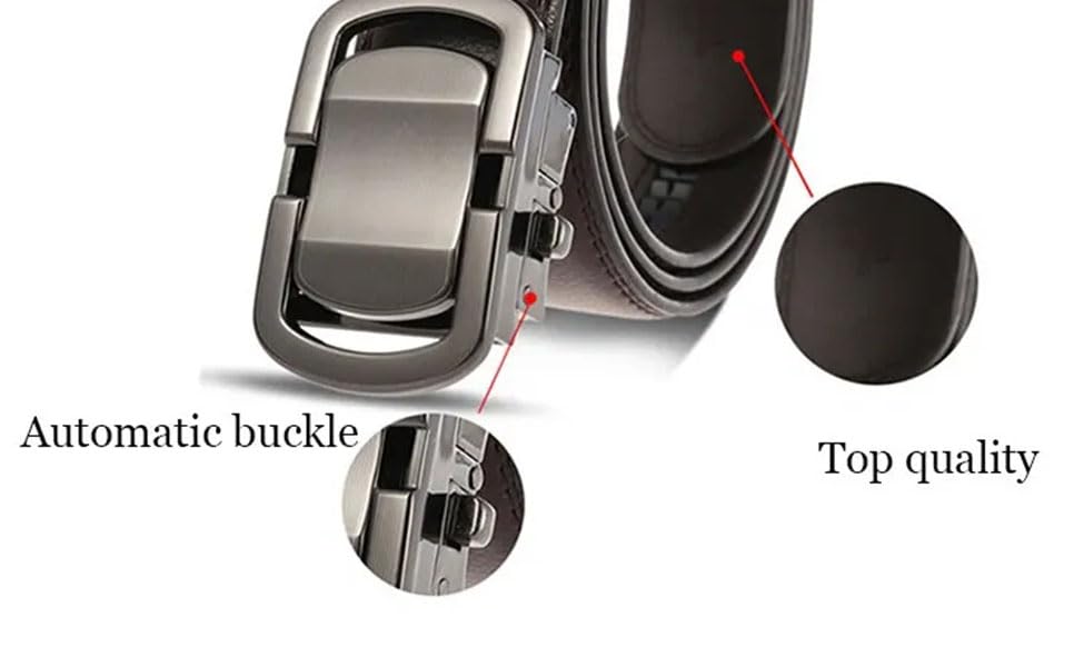 Men Sleek Leather Belt with Polished Pin Buckle for Office and Weekend4