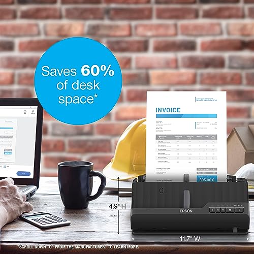 Epson Workforce ES-C320W Wireless Compact Document Scanner Duplex 20-pg ADF | 20-Page Auto Feeder 2-Sided Duplex Scanning Mobile Connectivity Paper and Card Support - image 5
