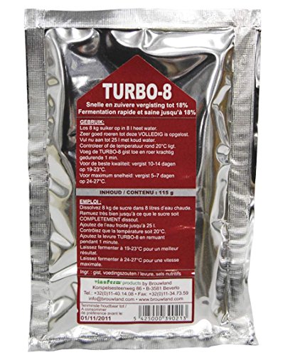 Levure TURBO 8 alcoferm pour 25L Cover